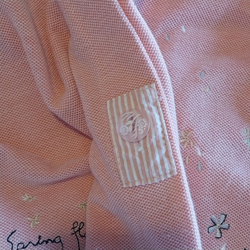 Vintage Koret Size Large Pink Spring Flowers Embroidered Cottagecore Cardigan - Picture 12 of 13